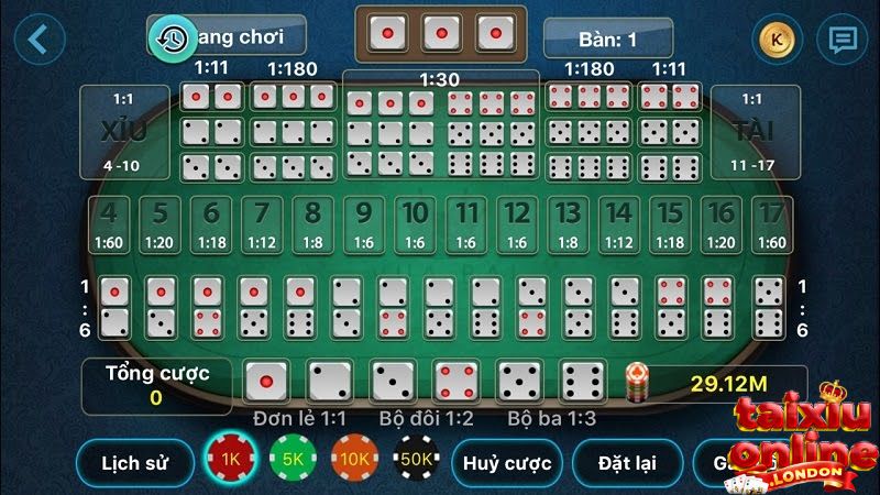 Chơi tài xỉu online với luật đơn giản